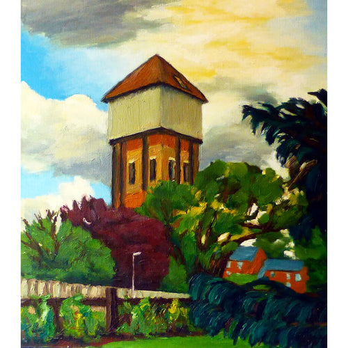 Water Tower Hanger Hill Ealing original oil painting by Peter Filbey