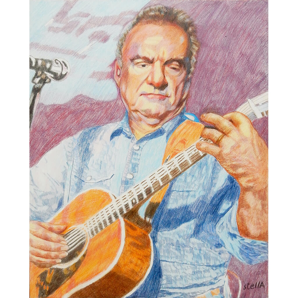 Ralph McTell by Stella Tooth Pencil on cradled Gesso panel
